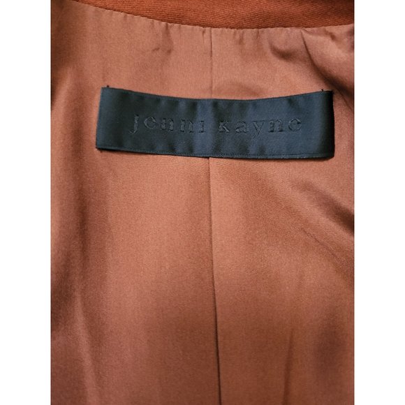 Jenni Kayne Silk Rust Blazer Orange Double Breasted Jacket Small - Picture 4 of 4